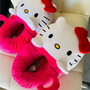 Hello Kitty Pink and White Slippers